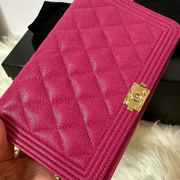💎✨Authentic✨💎 Chanel  Leboy Wallet on Chain pink caviar leather with  🧿SoLD - Picture 16 of 16